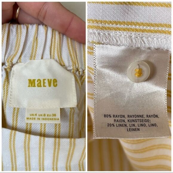 Anthropologie Maeve Yellow Off the Shoulder Linen Top Size 4 NWOT - Picture 7 of 7